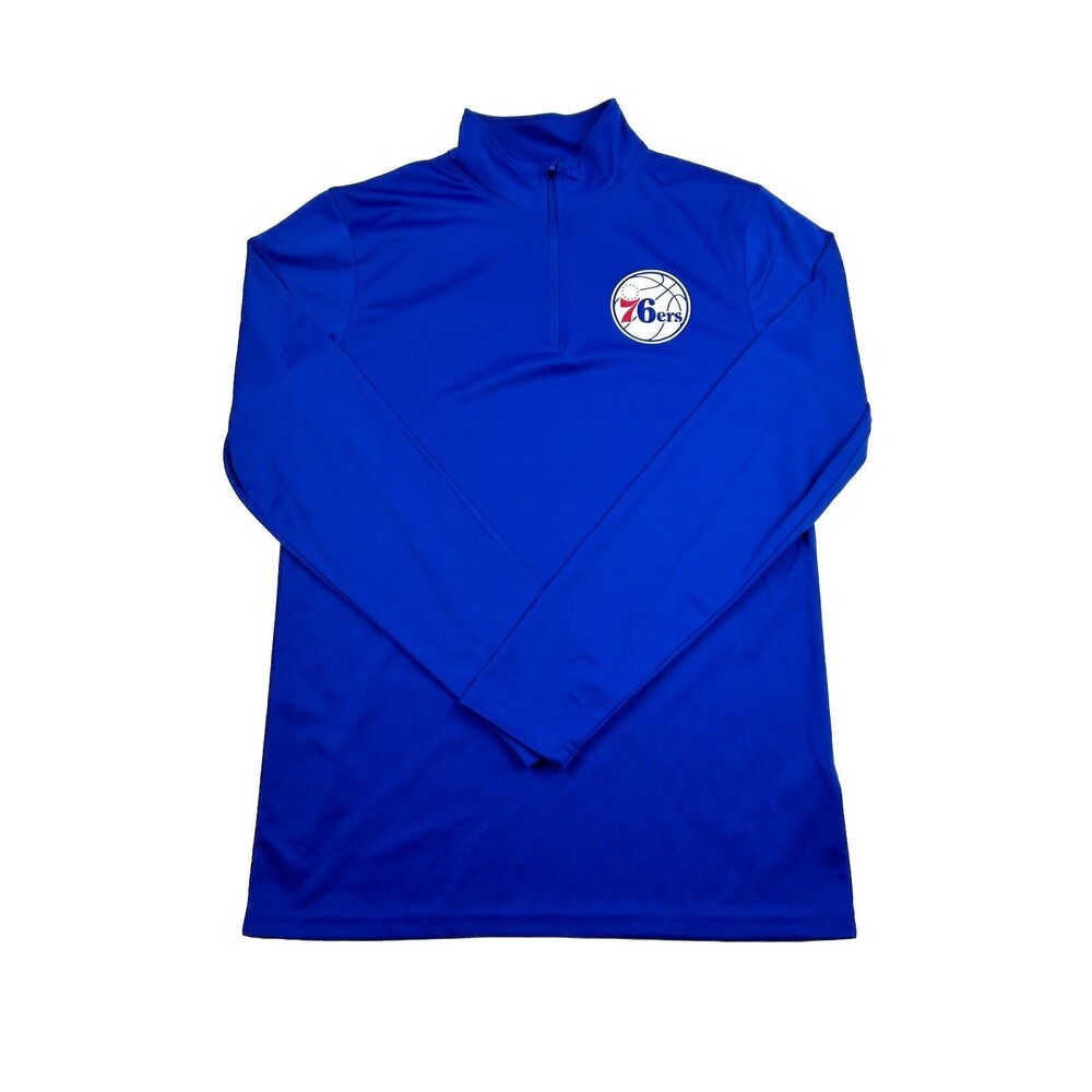 Philadelphia 76ers 1/4 Zip Performance Long Sleeve Mens Small Blue UNK NBA